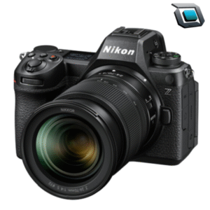 Cámara sin espejo Nikon Z6 III con lente 24-70 mm f/4 S. Full frame de alto rendimiento, ideal para foto y video profesional, con sensor avanzado, video 4K y enfoque preciso.